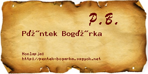 Péntek Bogárka névjegykártya